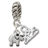 Silver Plated Mini Elephant - Silver Plated Twist Rope Bead Charm Dangle with Mini Year 2025: Year to Remember Jewelry Gift - Celebrations