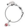 Silver Plated Red Enamel Firefighter Helmet - Silver Plated Twist Rope Bead Charm Dangle with Mini Year 2025 on a large hole bead bracelet Jewelry Ideas and Examples
