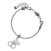 Silver Plated Handcuffs - Silver Plated Twist Rope Bead Charm Dangle with Mini Year 2025 on a large hole bead bracelet Jewelry Ideas and Examples