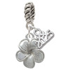 Silver Plated Flower - Silver Plated Twist Rope Bead Charm Dangle with Mini Year 2025: Year to Remember Jewelry Gift - Celebrations