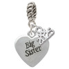 Silver Plated 3-D Big Sister Heart - Silver Plated Twist Rope Bead Charm Dangle with Mini Year 2025: Year to Remember Jewelry Gift - Celebrations