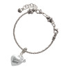 Silver Plated 3-D Little Sister Heart - Silver Plated Twist Rope Bead Charm Dangle with Mini Year 2025 on a large hole bead bracelet Jewelry Ideas and Examples