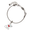 Silver Plated I Love Cats with Red Heart - Silver Plated Twist Rope Bead Charm Dangle with Mini Year 2025 on a large hole bead bracelet Jewelry Ideas and Examples