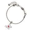 Silver Plated I love Dance with Red Heart - Silver Plated Twist Rope Bead Charm Dangle with Mini Year 2025 on a large hole bead bracelet Jewelry Ideas and Examples
