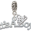 Silver Plated Large ''It's a Boy'' - Silver Plated Twist Rope Bead Charm Dangle with Mini Year 2025: Year to Remember Jewelry Gift - Celebrations