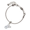 Silver Plated Number - 6 - Silver Plated Twist Rope Bead Charm Dangle with Mini Year 2025 on a large hole bead bracelet Jewelry Ideas and Examples