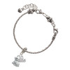 Silver Plated 3-D Bunny - Silver Plated Twist Rope Bead Charm Dangle with Mini Year 2025 on a large hole bead bracelet Jewelry Ideas and Examples