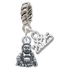 Silver Plated Mini Buddha - Silver Plated Twist Rope Bead Charm Dangle with Mini Year 2025: Year to Remember Jewelry Gift - Celebrations