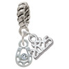 Silver Plated Mini Horseshoe with Clear Crystal - Silver Plated Twist Rope Bead Charm Dangle with Mini Year 2025: Year to Remember Jewelry Gift - Celebrations