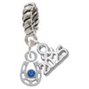 Silver Plated Mini Horseshoe with Blue Crystal - Silver Plated Twist Rope Bead Charm Dangle with Mini Year 2025: Year to Remember Jewelry Gift - Celebrations