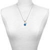 Silver Plated Blue Evil Eye Good Luck - Silver Plated Twist Rope Bead Charm Dangle with Mini Year 2025 as a necklace pendant