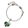 Silver Plated Large 2-D Claddagh on Green Heart - Silver Plated Twist Rope Bead Charm Dangle with Mini Year 2025 on a large hole bead bracelet Jewelry Ideas and Examples