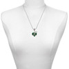 Silver Plated Large 2-D Claddagh on Green Heart - Silver Plated Twist Rope Bead Charm Dangle with Mini Year 2025 as a necklace pendant
