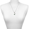 Silver Plated Small 2-D Green Trinity Knot - Silver Plated Twist Rope Bead Charm Dangle with Mini Year 2025 as a necklace pendant