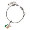 Silver Plated Irish Flag Shamrock - Silver Plated Twist Rope Bead Charm Dangle with Mini Year 2025 on a large hole bead bracelet Jewelry Ideas and Examples