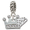 Silver Plated Crown with Clear Crystals - Silver Plated Twist Rope Bead Charm Dangle with Mini Year 2025: Year to Remember Jewelry Gift - Celebrations