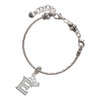 Silver Plated Crystal Initial - E - Silver Plated Twist Rope Bead Charm Dangle with Mini Year 2025 on a large hole bead bracelet Jewelry Ideas and Examples
