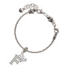 Silver Plated Crystal Initial - F - Silver Plated Twist Rope Bead Charm Dangle with Mini Year 2025 on a large hole bead bracelet Jewelry Ideas and Examples