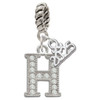 Silver Plated Crystal Initial - H - Silver Plated Twist Rope Bead Charm Dangle with Mini Year 2025: Year to Remember Jewelry Gift - Celebrations