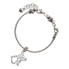 Silver Plated 2-D Open Angel Fish - Silver Plated Twist Rope Bead Charm Dangle with Mini Year 2025 on a large hole bead bracelet Jewelry Ideas and Examples