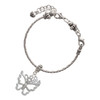 Silver Plated Large Open Butterfly - Silver Plated Twist Rope Bead Charm Dangle with Mini Year 2025 on a large hole bead bracelet Jewelry Ideas and Examples