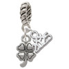 Silver Plated Mini Four Leaf Clover - Silver Plated Twist Rope Bead Charm Dangle with Mini Year 2025: Year to Remember Jewelry Gift - Celebrations