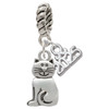 Silver Plated 2-D Smiling Cat - Silver Plated Twist Rope Bead Charm Dangle with Mini Year 2025: Year to Remember Jewelry Gift - Celebrations