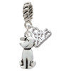 Silver Plated 2-D Dog - Silver Plated Twist Rope Bead Charm Dangle with Mini Year 2025: Year to Remember Jewelry Gift - Celebrations