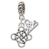 Silver Plated Celtic Knot Cross - Silver Plated Twist Rope Bead Charm Dangle with Mini Year 2025: Year to Remember Jewelry Gift - Celebrations