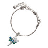 Silver Plated Dragonfly with Green & Blue Wings - Silver Plated Twist Rope Bead Charm Dangle with Mini Year 2025 on a large hole bead bracelet Jewelry Ideas and Examples