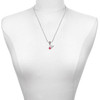 Silver Plated Mini Translucent Red Paw - Silver Plated Twist Rope Bead Charm Dangle with Mini Year 2025 as a necklace pendant