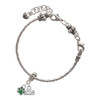 Silver Plated Mini Translucent Green Paw - Silver Plated Twist Rope Bead Charm Dangle with Mini Year 2025 on a large hole bead bracelet Jewelry Ideas and Examples