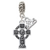 Silver Plated Large Celtic Cross - Silver Plated Twist Rope Bead Charm Dangle with Mini Year 2025: Year to Remember Jewelry Gift - Celebrations