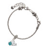 Silver Plated Mini Translucent Teal Paw - Silver Plated Twist Rope Bead Charm Dangle with Mini Year 2025 on a large hole bead bracelet Jewelry Ideas and Examples