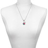Silver Plated Multicolored Peace Sign - Silver Plated Twist Rope Bead Charm Dangle with Mini Year 2025 as a necklace pendant