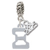 Silver Plated Large Greek Letter - Xi - Silver Plated Twist Rope Bead Charm Dangle with Mini Year 2025: Year to Remember Jewelry Gift - Celebrations