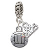 Silver Plated Mini Volleyball/Water polo - Silver Plated Twist Rope Bead Charm Dangle with Mini Year 2025: Year to Remember Jewelry Gift - Celebrations