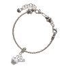 Silver Plated Small White Cupcake with Crystal Sprinkles - Silver Plated Twist Rope Bead Charm Dangle with Mini Year 2025 on a large hole bead bracelet Jewelry Ideas and Examples