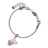 Silver Plated Small Pink Cupcake with Crystal Sprinkles - Silver Plated Twist Rope Bead Charm Dangle with Mini Year 2025 on a large hole bead bracelet Jewelry Ideas and Examples