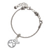 Silver Plated Circle with Cut Out Paw - Silver Plated Twist Rope Bead Charm Dangle with Mini Year 2025 on a large hole bead bracelet Jewelry Ideas and Examples