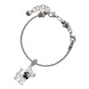 Silver Plated Love with Black Paw - Silver Plated Twist Rope Bead Charm Dangle with Mini Year 2025 on a large hole bead bracelet Jewelry Ideas and Examples