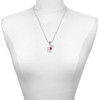 Silver Plated Love with Red Paw - Silver Plated Twist Rope Bead Charm Dangle with Mini Year 2025 as a necklace pendant