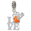 Silver Plated Love with Orange Paw - Silver Plated Twist Rope Bead Charm Dangle with Mini Year 2025: Year to Remember Jewelry Gift - Celebrations