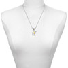 Silver Plated Love with Yellow Paw - Silver Plated Twist Rope Bead Charm Dangle with Mini Year 2025 as a necklace pendant