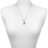Silver Plated Love with Maroon Paw - Silver Plated Twist Rope Bead Charm Dangle with Mini Year 2025 as a necklace pendant