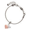Silver Plated 3-D Pink Puffy Heart - Silver Plated Twist Rope Bead Charm Dangle with Mini Year 2025 on a large hole bead bracelet Jewelry Ideas and Examples