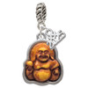 Resin Laughing Buddha in Frame - Silver Plated Twist Rope Bead Charm Dangle with Mini Year 2025: Year to Remember Jewelry Gift - Celebrations