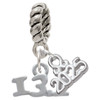 Silver Plated Half Marathon - 13.1 - Silver Plated Twist Rope Bead Charm Dangle with Mini Year 2025: Year to Remember Jewelry Gift - Celebrations
