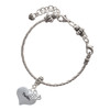 Twins Heart with Two Pair of Baby Feet - Silver Plated Twist Rope Bead Charm Dangle with Mini Year 2025 on a large hole bead bracelet Jewelry Ideas and Examples