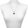 Two-tone Enamel Tiger Print Heart - Silver Plated Twist Rope Bead Charm Dangle with Mini Year 2025 as a necklace pendant
